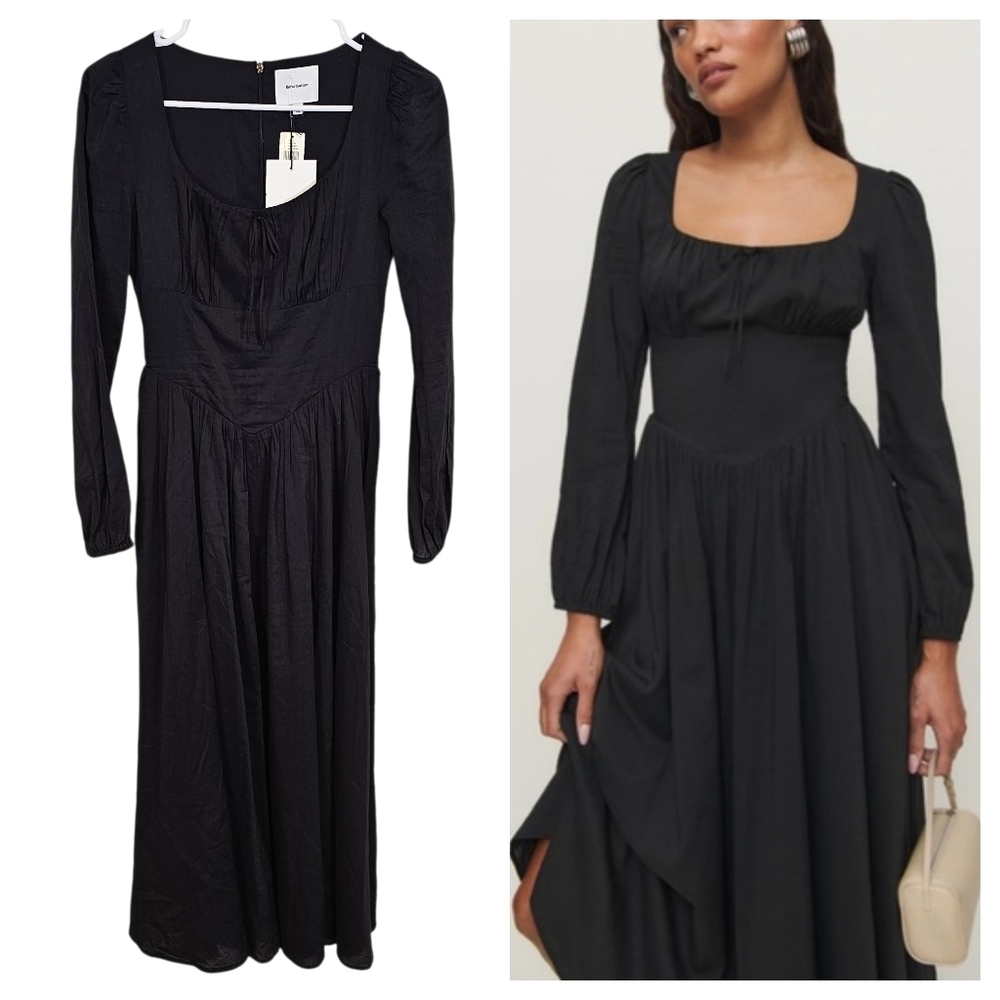Reformation Oria Oranic Cottage Peasent Witchcore Cottage Renaissance Maxi Dress